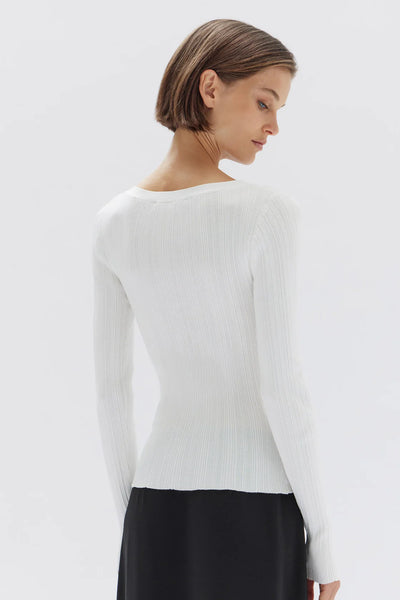 Vienna Knit Long Sleeve Top ANTIQUE WHITE