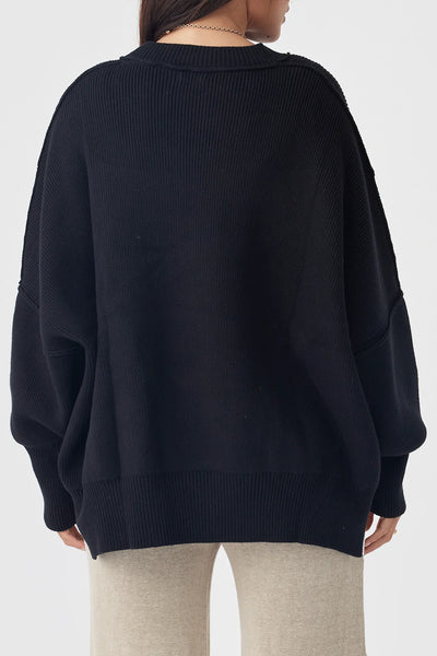Harper Stripe Sweater BLACK
