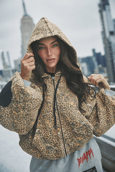 The Be Happy Leopard Padded Bomber LEOPARD