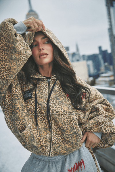 The Be Happy Leopard Padded Bomber LEOPARD