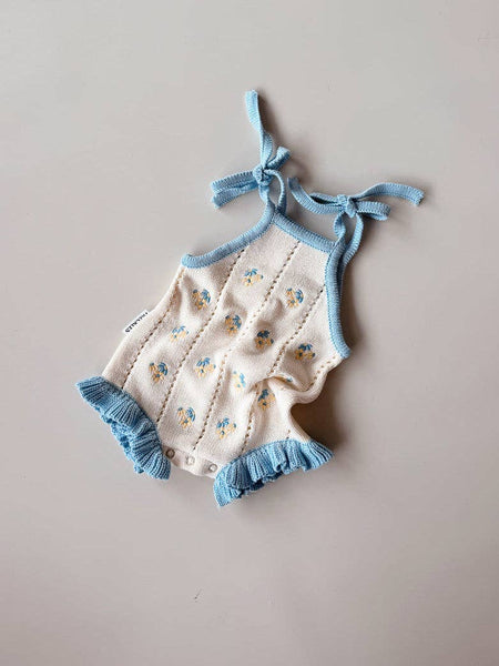 Bloom Pointelle Tie Romper PANSY