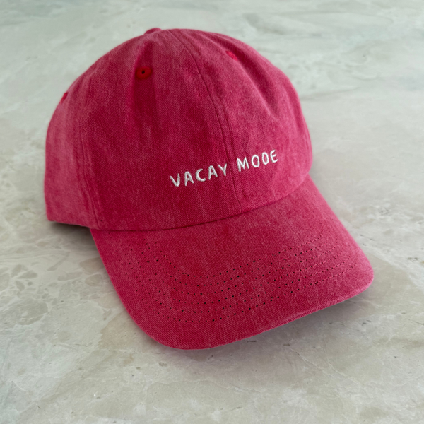 ADULT Vacay Mode Cap STONEWASH RED