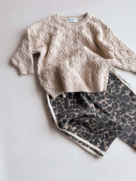 Little Cub Denim Track Pants LEOPARD RACER