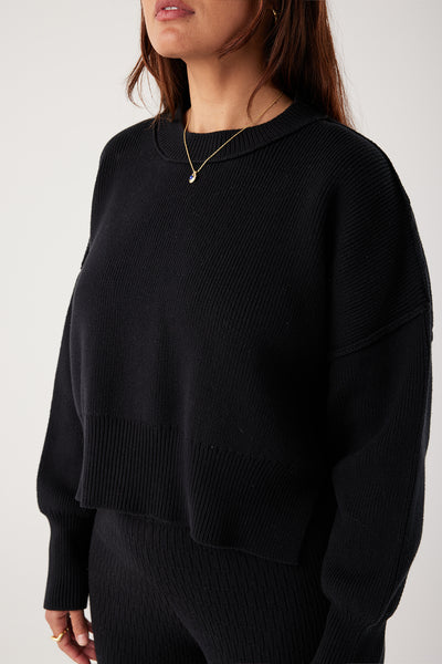 Harlo Cropped Sweater BLACK