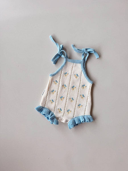 Bloom Pointelle Tie Romper PANSY