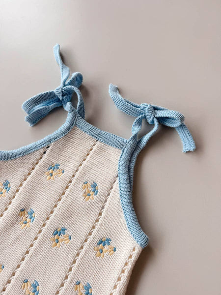 Bloom Pointelle Tie Romper PANSY