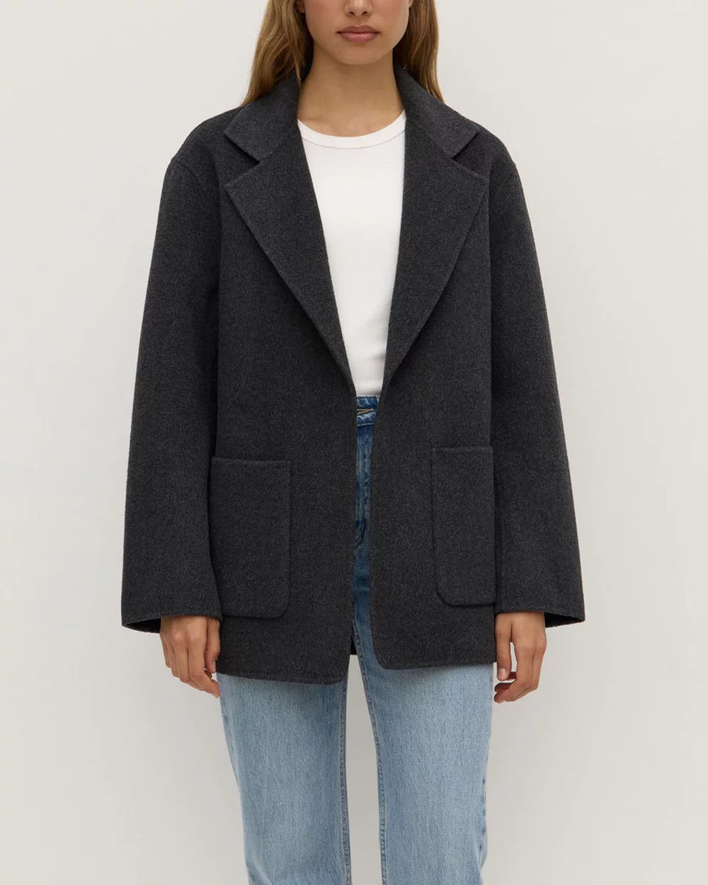 Calido Wool Single Breasted Coat CHARCOAL MARLE