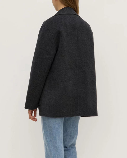 Calido Wool Single Breasted Coat CHARCOAL MARLE