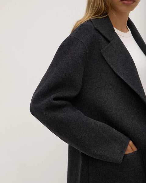 Calido Wool Single Breasted Coat CHARCOAL MARLE