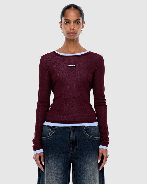 Blair Long Sleeve Top DEEP CHERRY RED