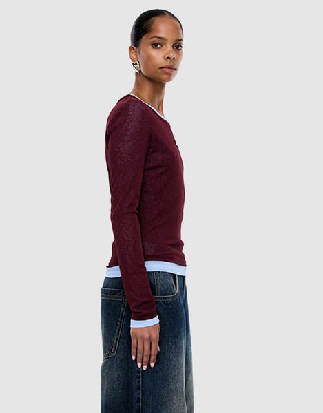 Blair Long Sleeve Top DEEP CHERRY RED