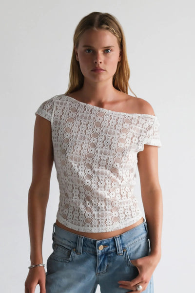 Little Miss Lace Tee WHITE