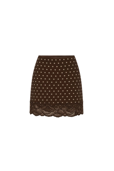 Marina Silk Mini Skirt CACAO SPOT