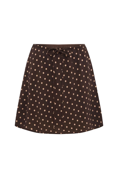 Frannie Silk Mini Skirt CACAO SPOT