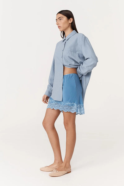 Marina Silk Mini Skirt CORNFLOWER BLUE
