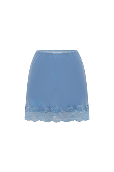 Marina Silk Mini Skirt CORNFLOWER BLUE