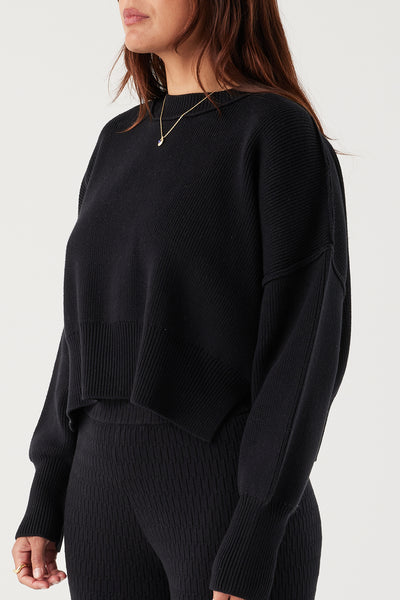 Harlo Cropped Sweater BLACK