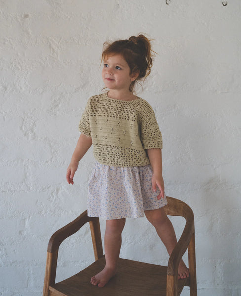 Filet Crochet Top MOSS