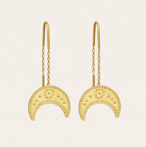 Hanging Moon Earrings GOLD