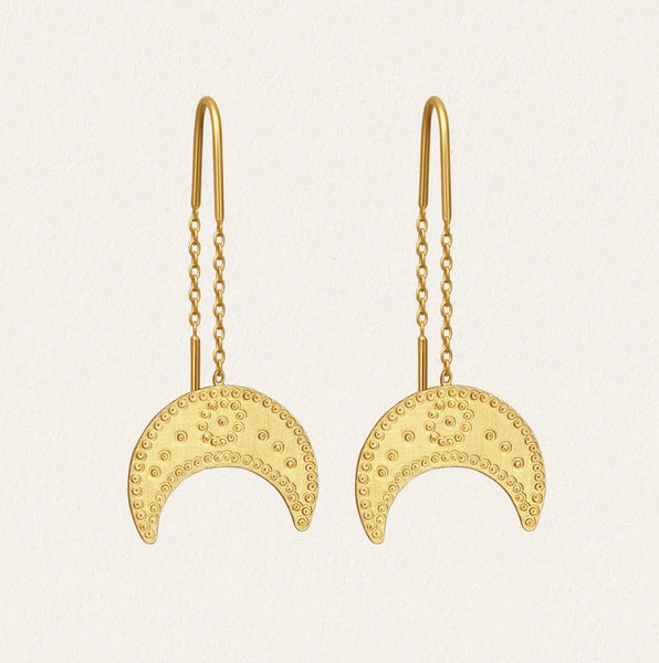 Hanging Moon Earrings GOLD