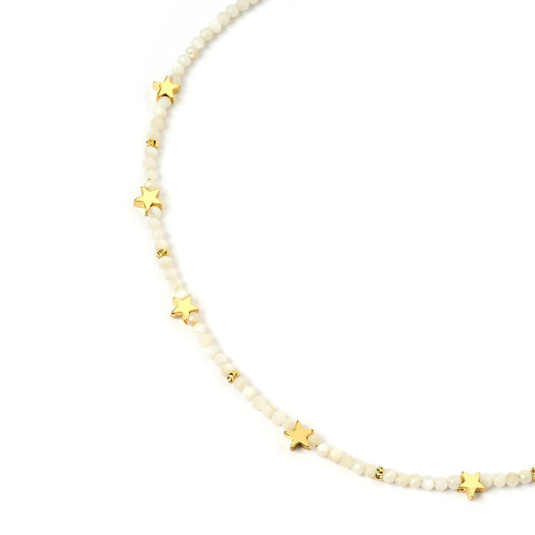 Superstar Gemstone Necklace WHITE JADE