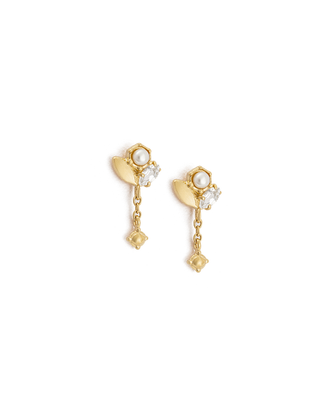 Slice Cluster Chain Studs 18K GOLD PLATED